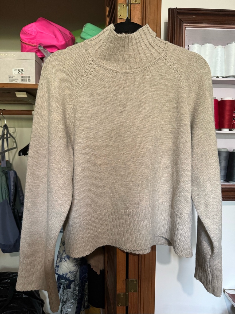 Truth Cream Ribbed Turtleneck Sweater